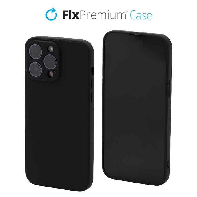 Etui gumowe do iPhone 14 Pro Max, Czarny, Black, FixPremium