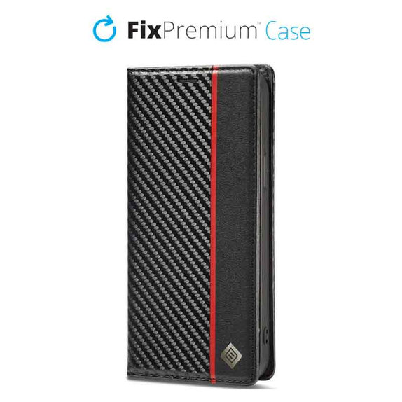 Etui do Samsung S23 Plus, Carbon Wallet, Czarny, Black, FixPremium
