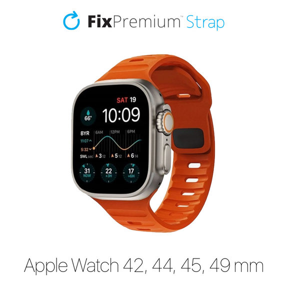 Pasek Sport Silikonowy do Watch (42, 44, 45, 49mm) | pomarańczowy | orange | FixPremium