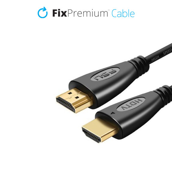 Kabel HDMI do HDMI, HDMI 2.0, 1m, Obsługa 4K Ultra HD i HDR, Czarny, Black, FixPremium