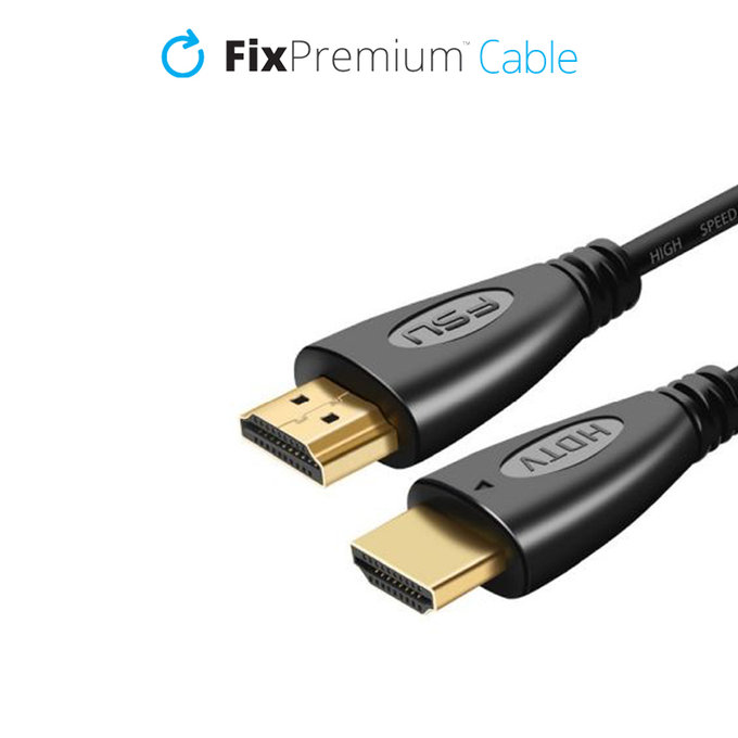 Kabel HDMI do HDMI, HDMI 2.0, 1m, Obsługa 4K Ultra HD i HDR, Czarny, Black, FixPremium