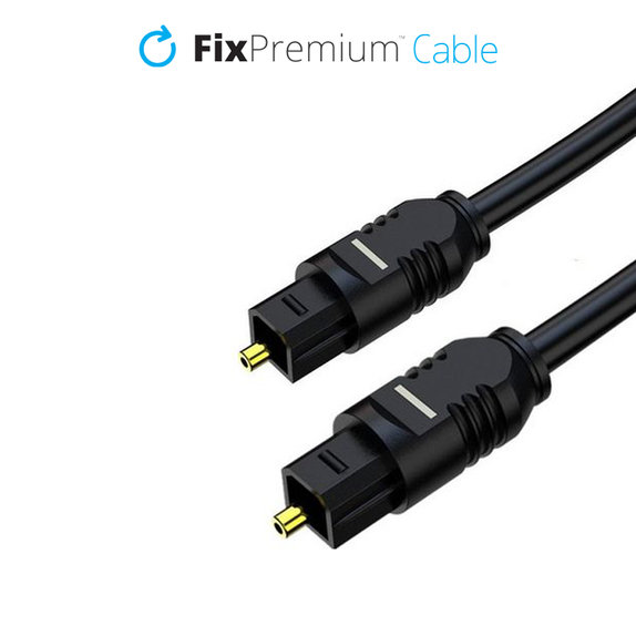 Kabel audio optyczny, 2m, Czarny, Black, FixPremium