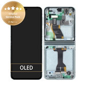 Wyświetlacz do Samsung Z Flip 5 F731B, Ekran dotykowy z ramką, Miętowy, Mint, GH82-31828D, GH82-31827D, Genuine Service Pack
