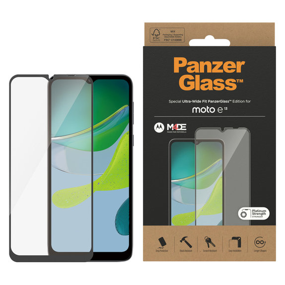 Szkło hartowane UWF do Motorola Moto E13, Czarne, PanzerGlass