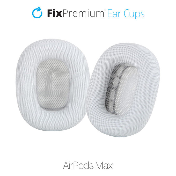 Zapasowe nauszniki do Apple AirPods Max (tkanina), Biały, White, FixPremium