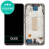 Wyświetlacz OLED do Samsung A34 5G A346B, Ekran dotykowy z ramką, Czarny, Black