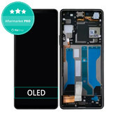 Wyświetlacz OLED do Sony Xperia 10 V, Ekran dotykowy z ramką, Czarny, Black