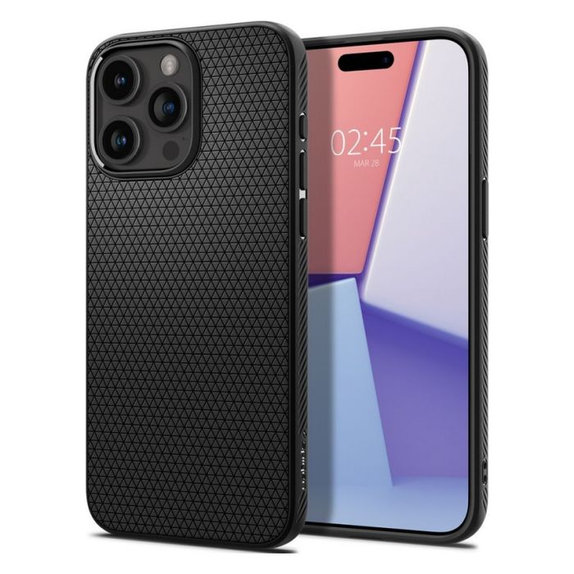 Etui do iPhone 15 Pro Max, Liquid Air, Matte Black, Spigen