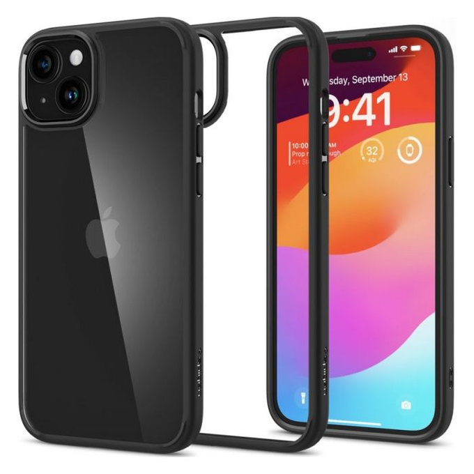 Etui do iPhone 15 Plus, Ultra Hybrid, Matte Black, Spigen