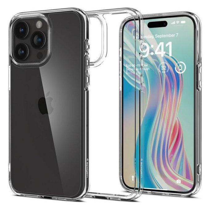 Etui do iPhone 15 Pro, Ultra Hybrid, Crystal Clear, Spigen