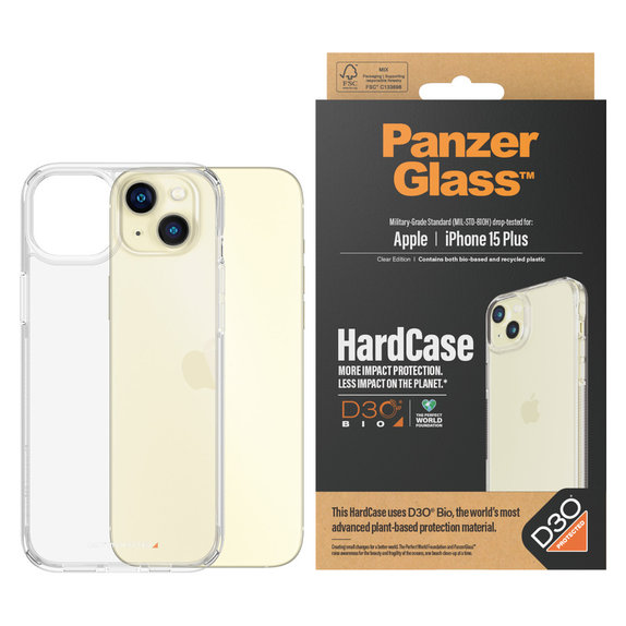 Etui HardCase D3O do iPhone 15 Plus, Przezroczyste, PanzerGlass