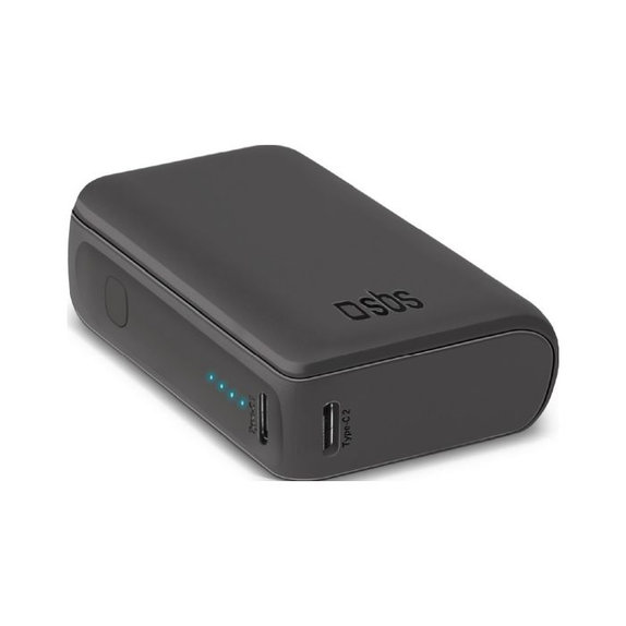 PowerBank NanoTube, 10 000 mAh, czarny, black, SBS