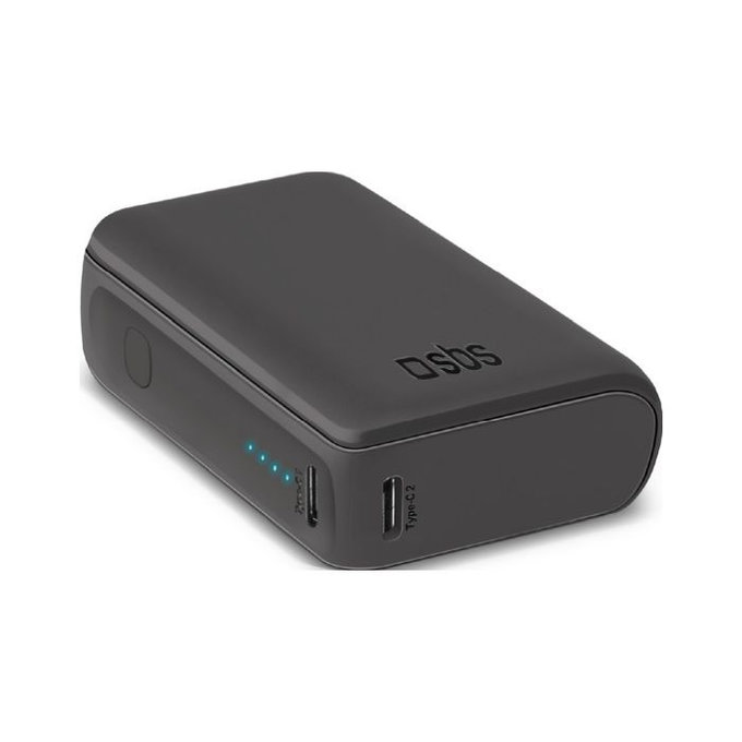 PowerBank NanoTube, 10 000 mAh, czarny, black, SBS
