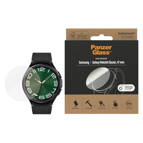 Szkło hartowane Flat Glass AB do Samsung Galaxy Watch6 47 mm, Przezroczyste, PanzerGlass