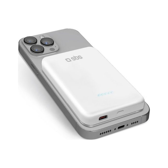 PowerBank MagSafe 5000 mAh PowerDelivery, biały, white, SBS