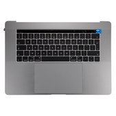 Górna ramka klawiatury z klawiaturą UK, mikrofonem, trackpadem i głośnikami do MacBook Pro 15" A1707 (Late 2016 - Mid 2017), Space Gray