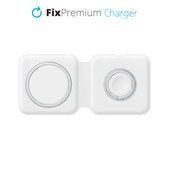 MagSafe Duo do iPhone i Apple Watch, Szybkie ładowanie bezprzewodowe, Biały, White, FixPremium