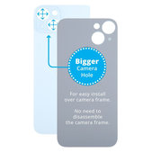 Tylne szklo obudowy z wieksza dziura na aparat do iPhone 15 Plus, Niebieski, Blue