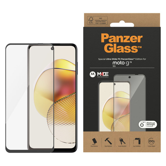 Szkło hartowane UWF do Motorola Moto G73 5G, Czarne, PanzerGlass