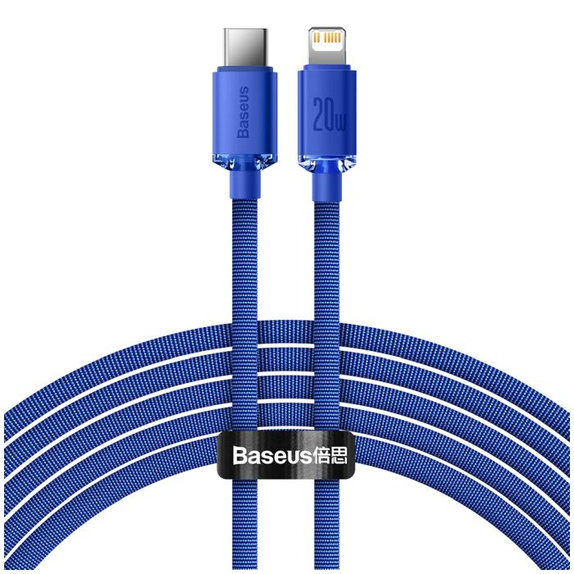 Kabel Lightning / USB-C (2m), niebieski, blue, Baseus