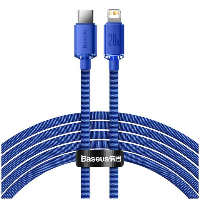 Kabel Lightning / USB-C (2m), niebieski, blue, Baseus