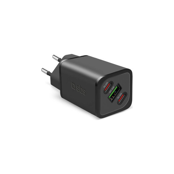 Adapter podróżny NanoTube 2x USB-C/USB-A, GaN, 65 W PD, czarny, SBS