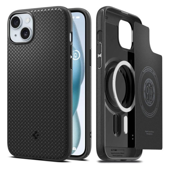 Etui z MagSafe do iPhone 15, Mag Armor, Matte Black, Spigen
