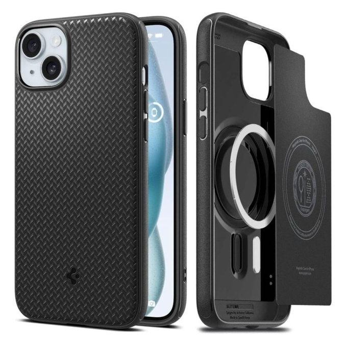 Etui z MagSafe do iPhone 15, Mag Armor, Matte Black, Spigen