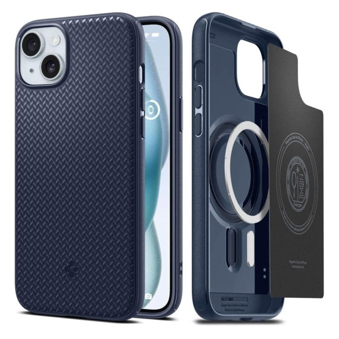 Etui z MagSafe do iPhone 15, Mag Armor, Navy Blue, Spigen