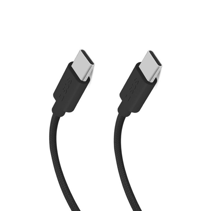 Kabel USB-C/USB-C, 60W, PD, 1.5m, Czarny, Black, SBS