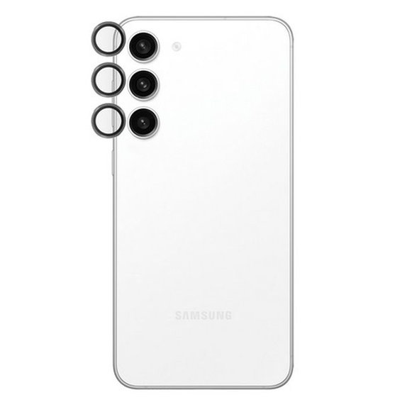 Ochraniacz soczewki tylnego aparatu Hoops do Samsung S23 FE, czarny, black, PanzerGlass