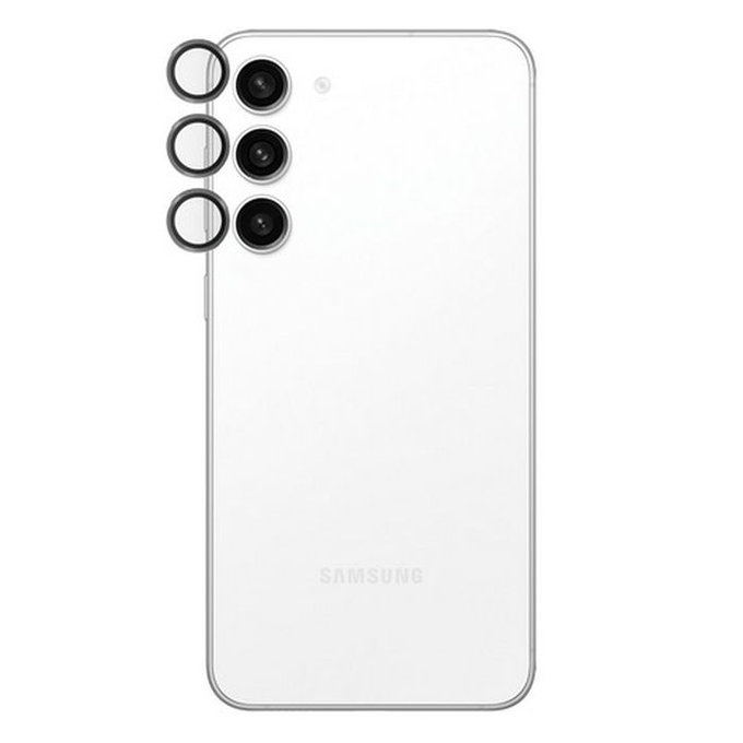 Ochraniacz soczewki tylnego aparatu Hoops do Samsung S23 FE, czarny, black, PanzerGlass