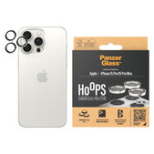Osłona obiektywu aparatu Hoops do iPhone 15 Pro/15 Pro Max, White Metal, PanzerGlass