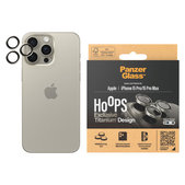 Osłona obiektywu aparatu Hoops do iPhone 15 Pro/15 Pro Max, Natural Titanium, PanzerGlass
