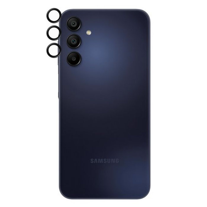 Ochraniacz soczewki tylnego aparatu Hoops do Samsung A15, czarny, black, PanzerGlass