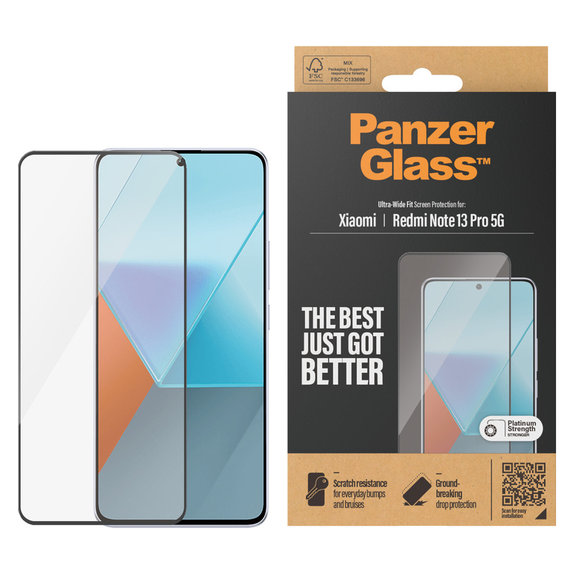 Szkło hartowane UWF do Xiaomi Redmi Note 13 Pro 5G, Czarne, PanzerGlass