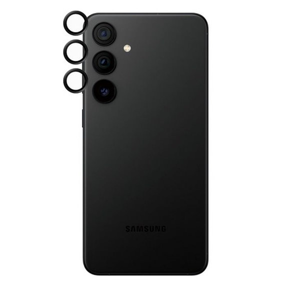 Ochraniacz soczewki tylnego aparatu Hoops do Samsung S24+, czarny, black, PanzerGlass