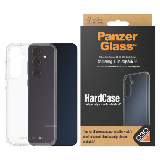 Etui HardCase D3O do Samsung Galaxy A55 5G, Przezroczyste, PanzerGlass