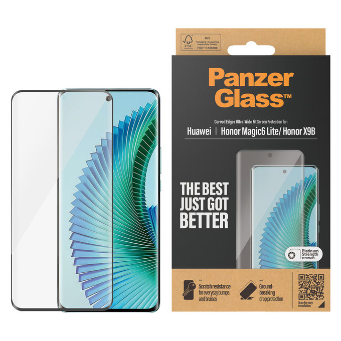 Szkło hartowane UWF do Honor Magic6 Lite, Czarne, PanzerGlass