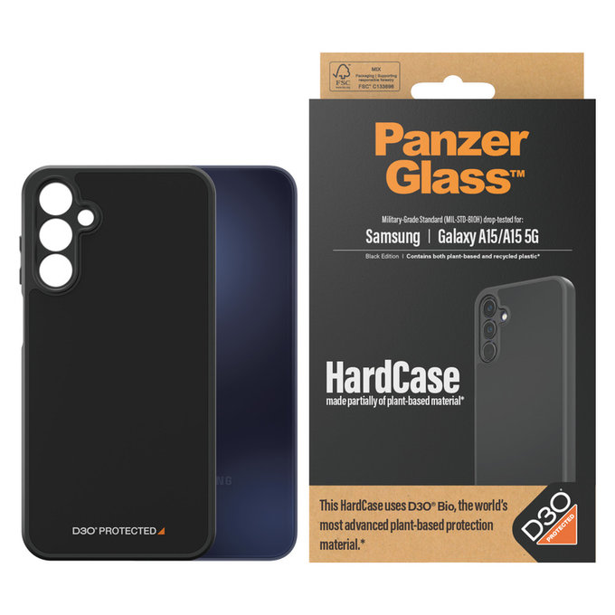 Etui HardCase D3O do Samsung Galaxy A15/A15 5G, Czarne, PanzerGlass