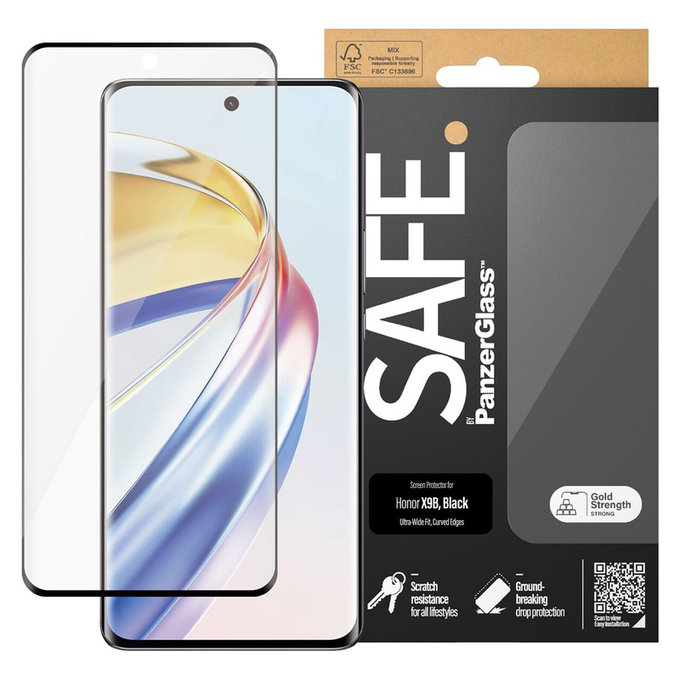 Szkło hartowane UWF do Honor Magic6 Lite, Czarne, SAFE by PanzerGlass