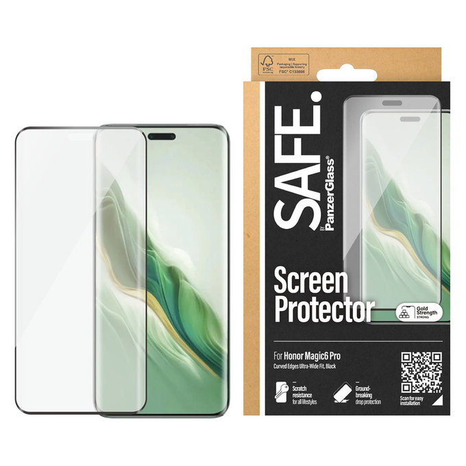 Szkło hartowane UWF do Honor Magic6 Pro, Czarne, SAFE by PanzerGlass