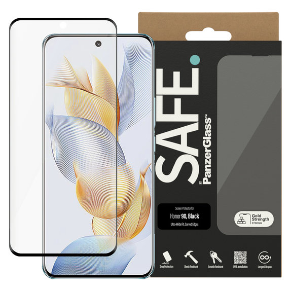 Szkło hartowane UWF do Honor 90, Czarne, SAFE by PanzerGlass