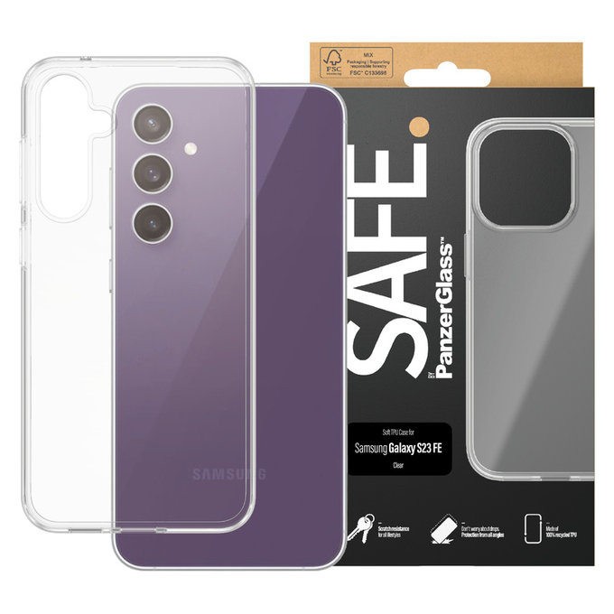 Etui TPU do Samsung Galaxy S23 FE, Przezroczyste, SAFE by PanzerGlass