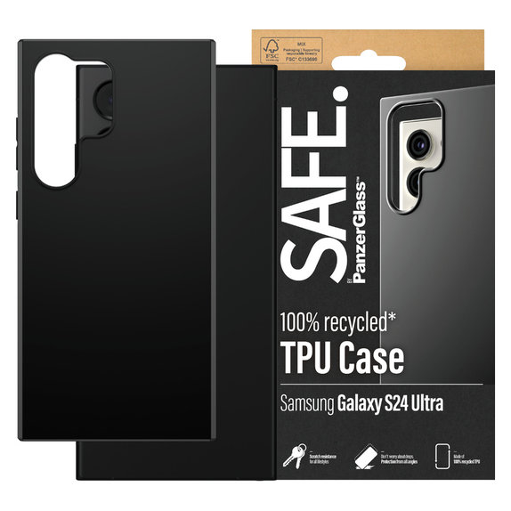 Etui TPU do Samsung Galaxy S24 Ultra, Czarne, SAFE by PanzerGlass