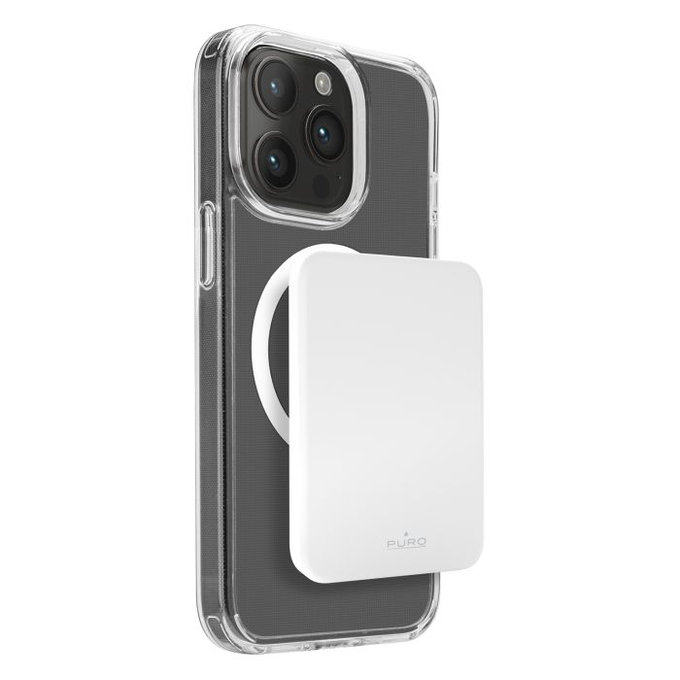PowerBank MagSafe 4200 mAh 5W, USB-C, Biały, White, PURO