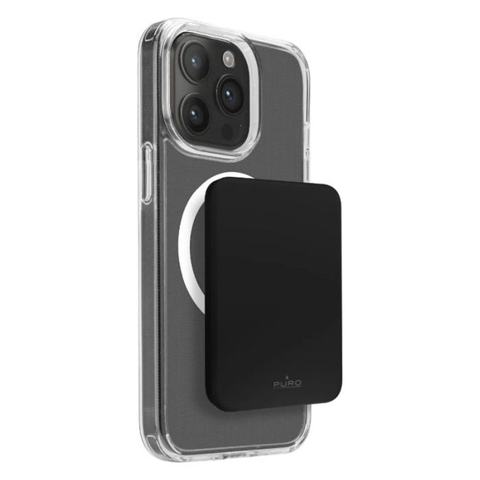 PowerBank MagSafe 4200 mAh 5W, USB-C, czarny, black, PURO