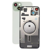 Tylne szkło obudowy z obiektywem aparatu, metalową płytką i magnesami Magsafe do iPhone 15 Plus, Zielony, Green