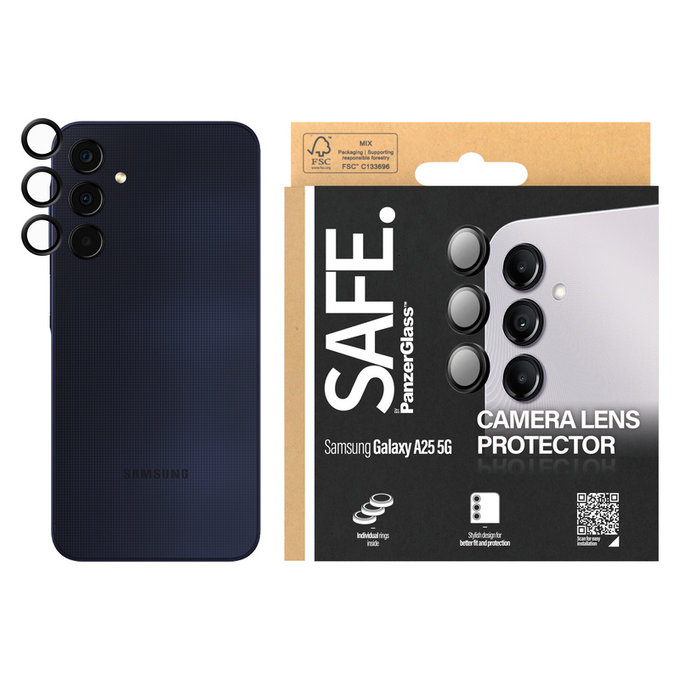 Osłona obiektywu aparatu do Samsung Galaxy A25 5G, Czarne, SAFE by PanzerGlass