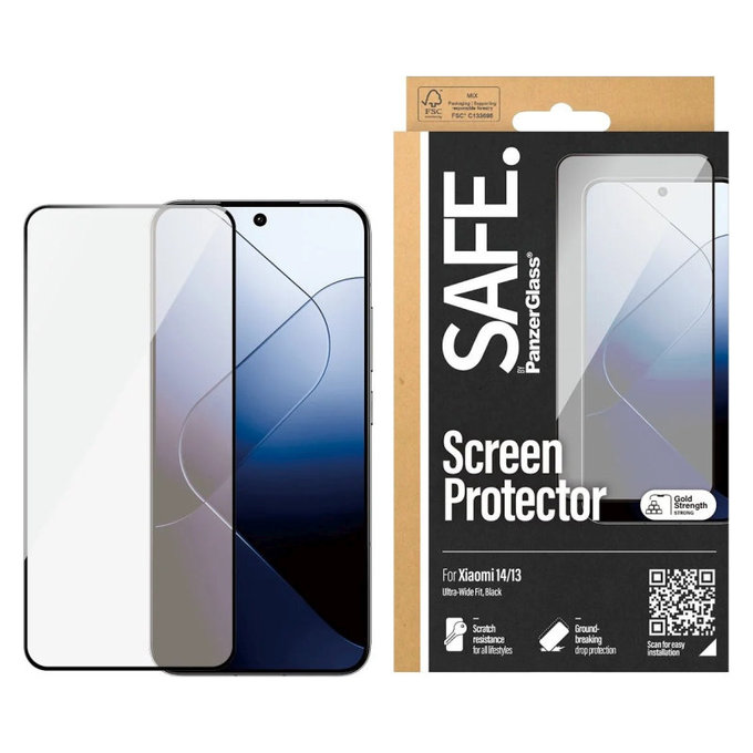 Szkło hartowane UWF do Xiaomi 14/13, Czarne, SAFE by PanzerGlass